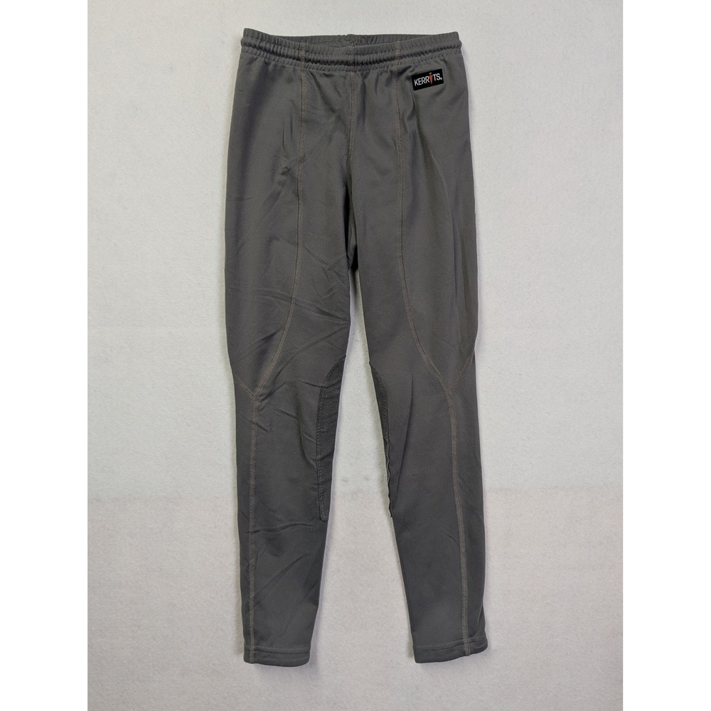 Kerrits Youth Performance Riding Tights Sz Large L Knee Patch Gray USA‎